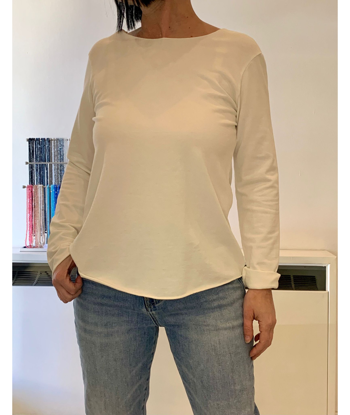 felpa asimmetrica donna