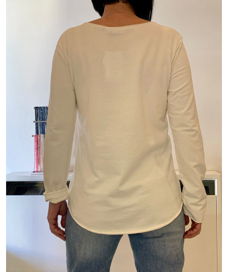 felpa asimmetrica donna