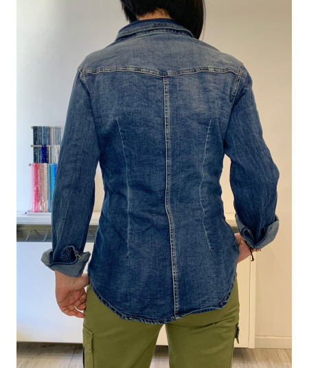 camicia jeans strass